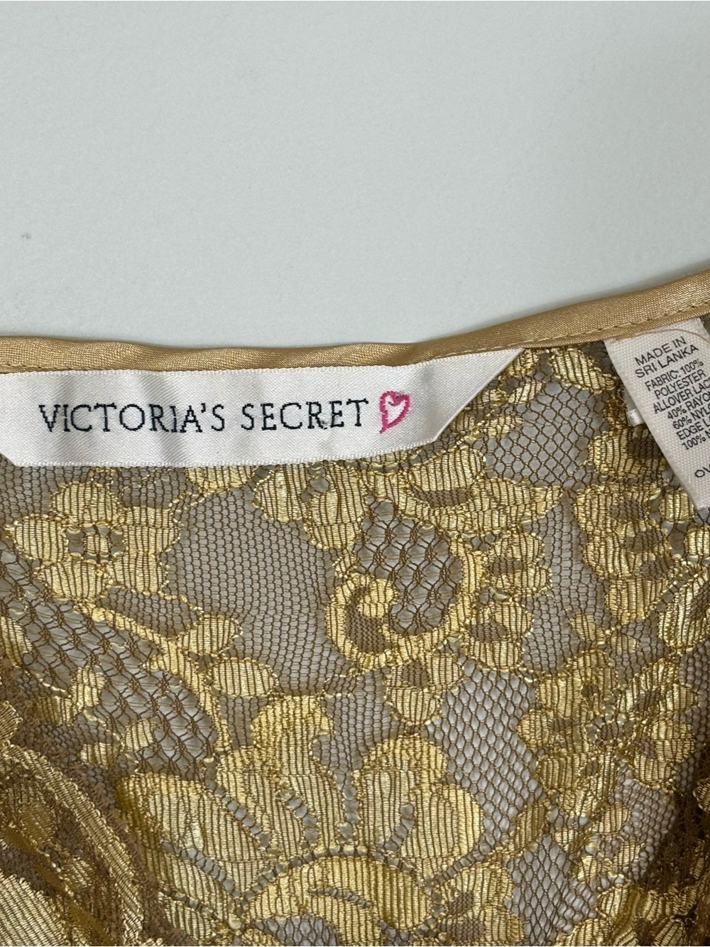 Vtg Y2K Victoria’s Secret Gold Lace Maxi Gown Slip Dress Sz M Y2K - Picture 2 of 11